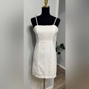 #13)  Japna White Mini Dress with pineapple Embroidery